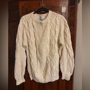 WinterSilks Women's Cable Knit Cream Sweater (2)